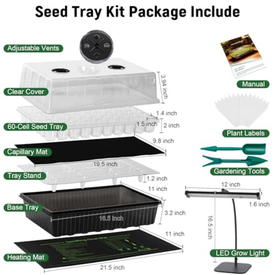 60-Cell Self-Watering Seed Sta - Seedling Heat Mat recension och pris